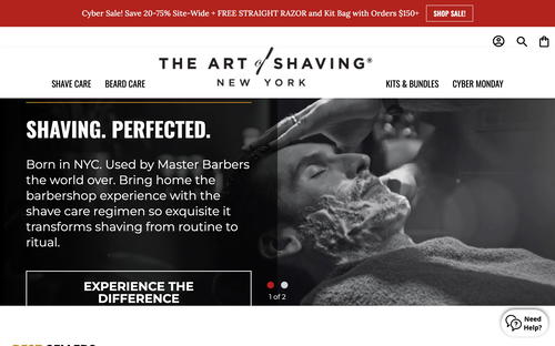 The Art of Shaving website screenshot