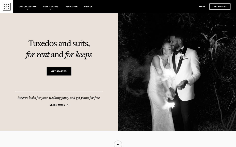 The Black Tux website
