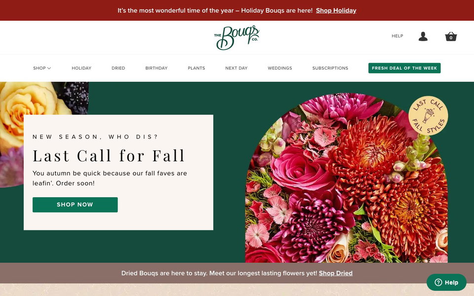 The Bouqs Co. website