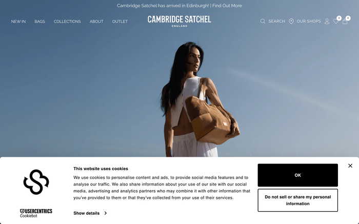 The Cambridge Satchel Company screenshot