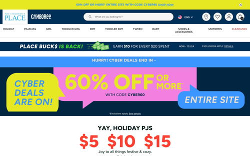 The Children's Place website screenshot