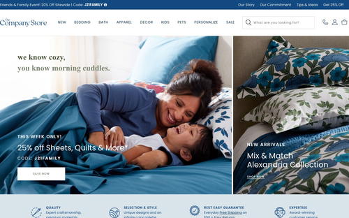 The Company Store website screenshot