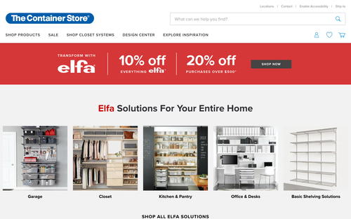 The Container Store website screenshot