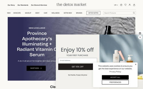 The Detox Market website screenshot