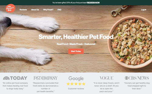 The Farmer's Dog website screenshot