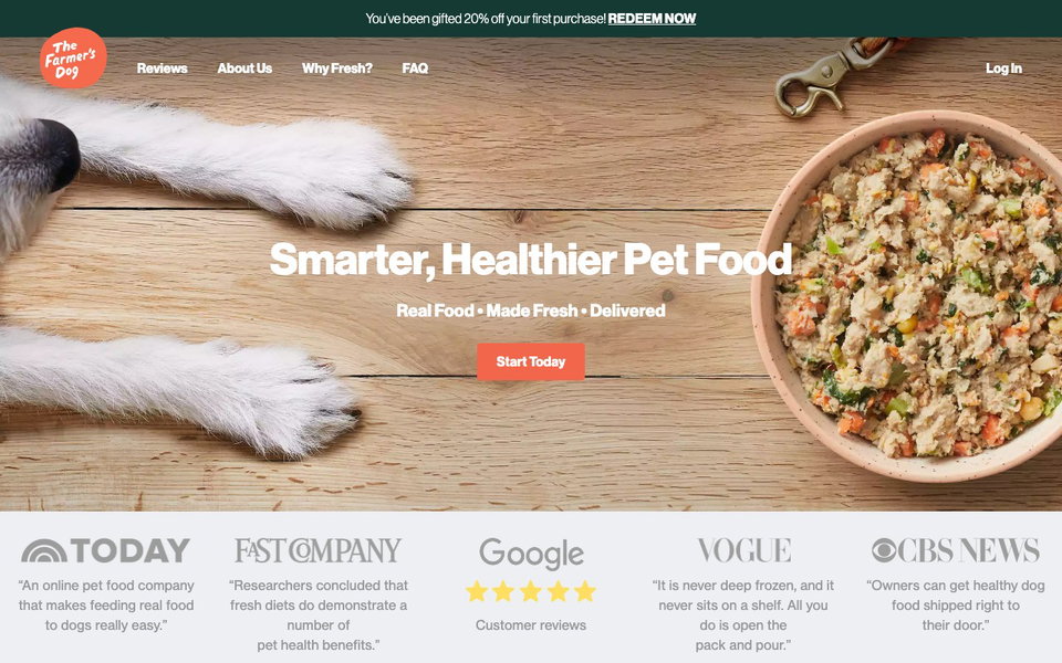 The Farmer's Dog website