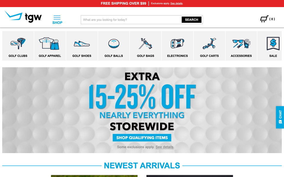 The Golf Warehouse website
