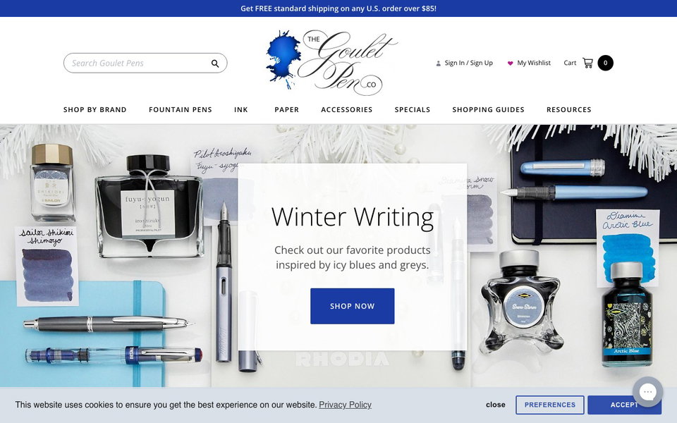 The Goulet Pen Company website