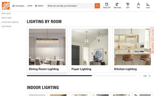 The Home Depot website screenshot