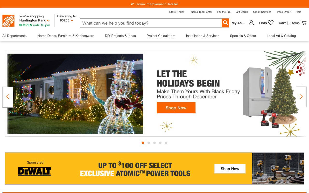 The Home Depot screenshot