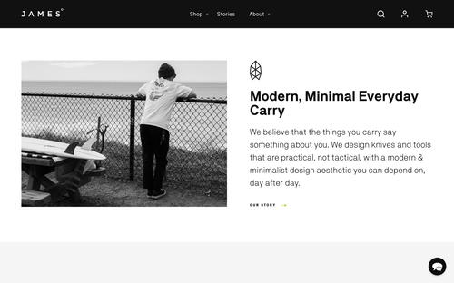The James Brand website screenshot