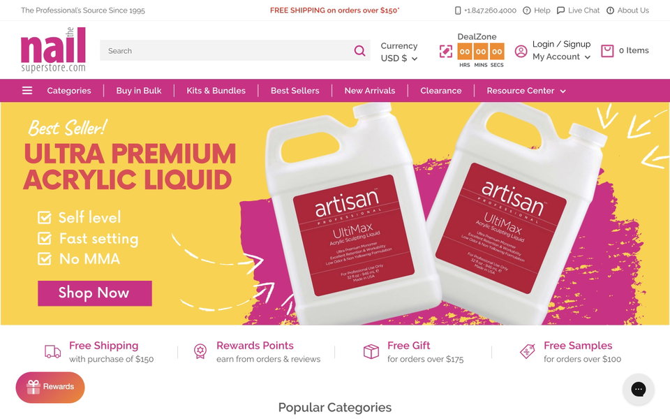 The Nail Superstore website
