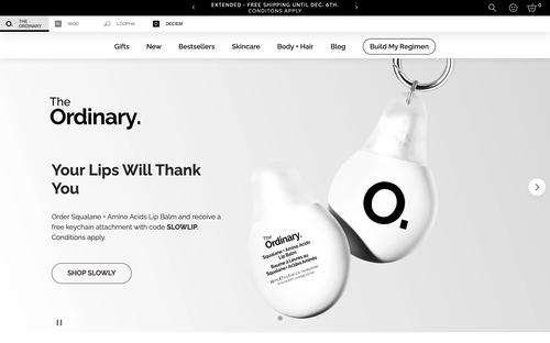 The Ordinary website screenshot