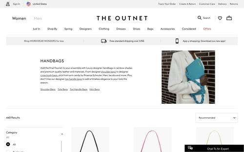 THE OUTNET website screenshot
