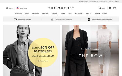 THE OUTNET website