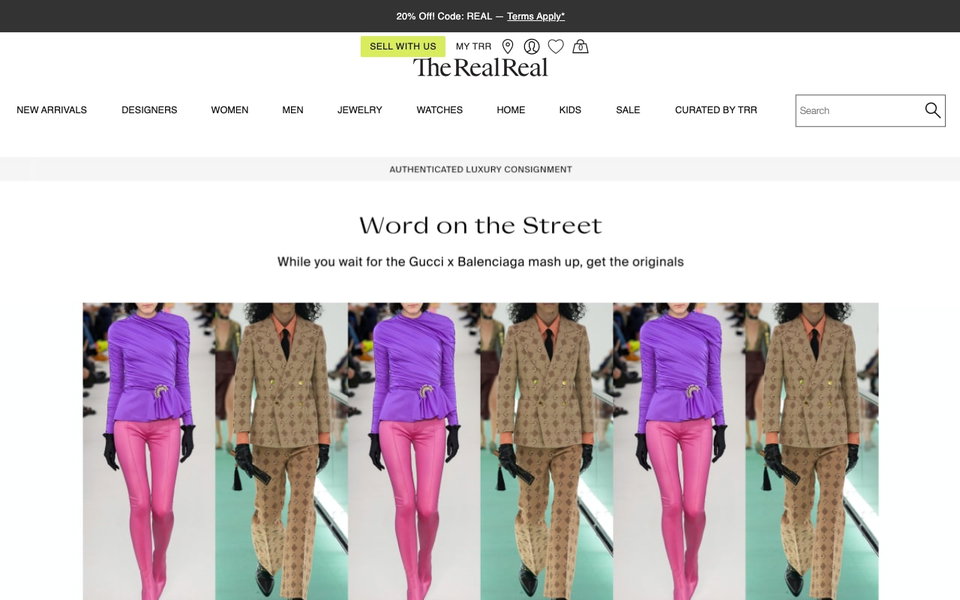 The RealReal website