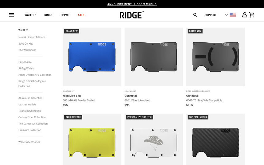 The Ridge Wallet on Shomp