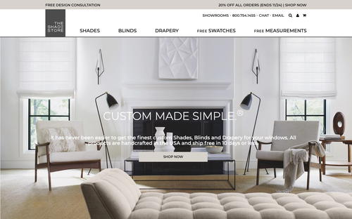 The Shade Store website screenshot