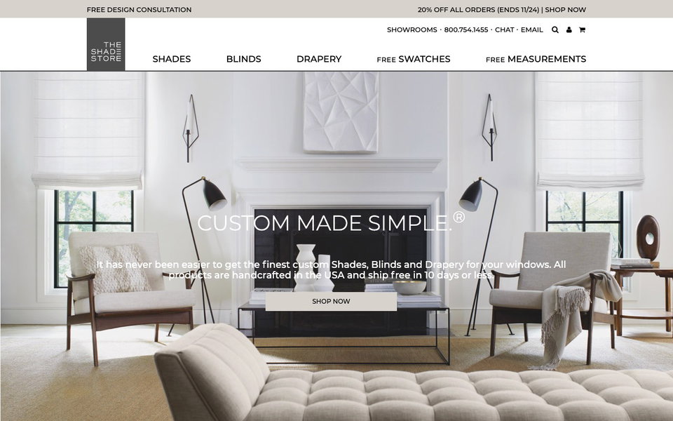 The Shade Store website