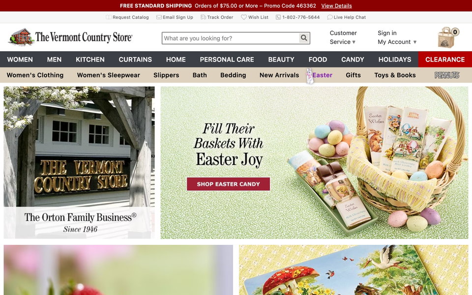 The Vermont Country Store website
