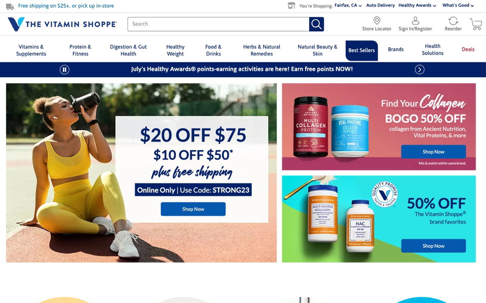 The Vitamin Shoppe website