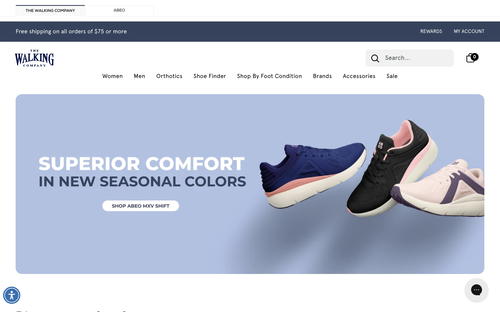 The Walking Company website screenshot
