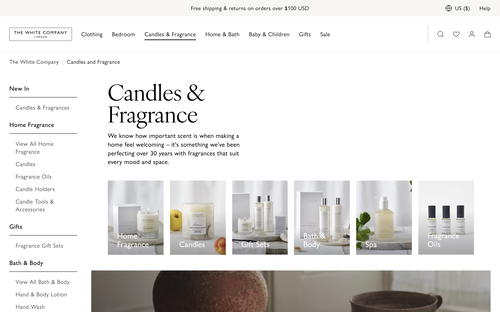 The White Company website screenshot