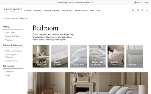 The White Company website screenshot