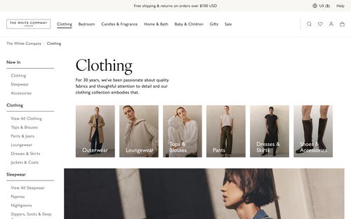 The White Company website screenshot