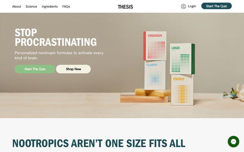 Thesis website screenshot