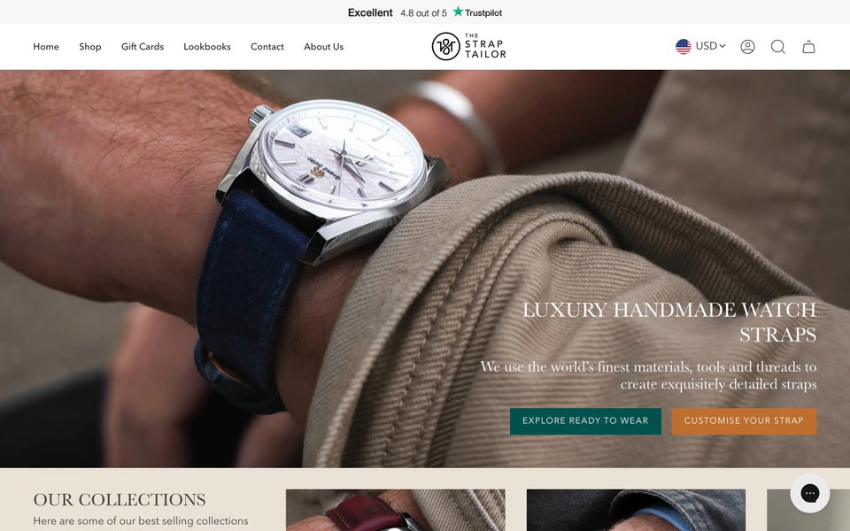 The Strap Tailor website