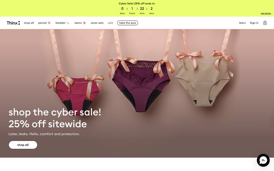 Thinx website