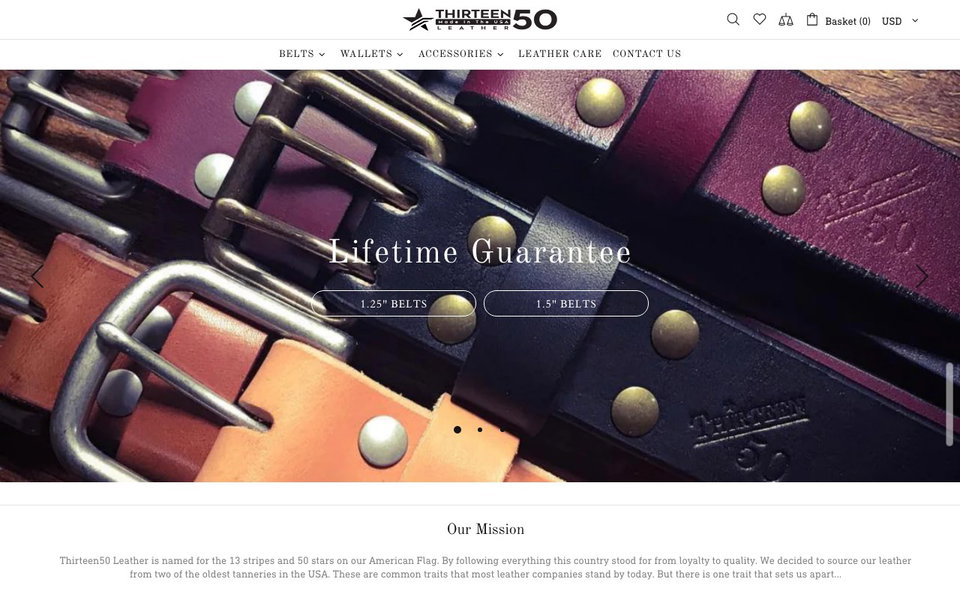 Thirteen50 Leather website