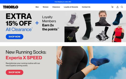 Thorlo website screenshot