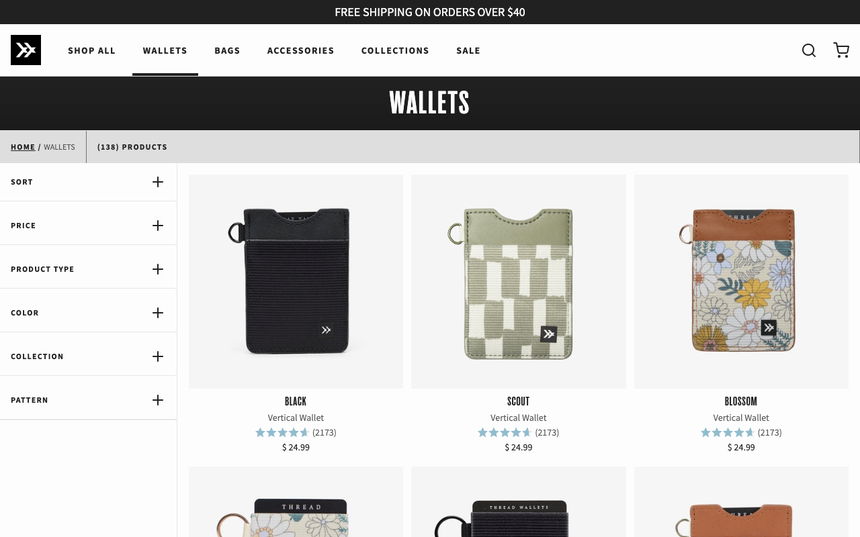 Thread Wallets on Shomp