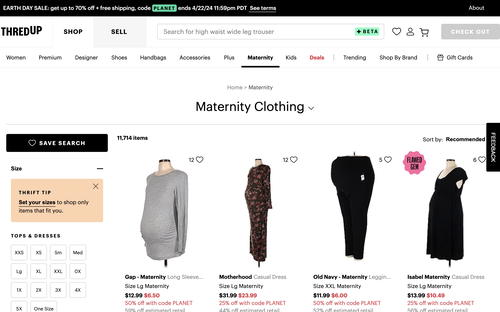 thredUP website screenshot