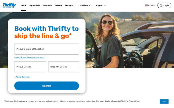 Thrifty Car Rental screenshot