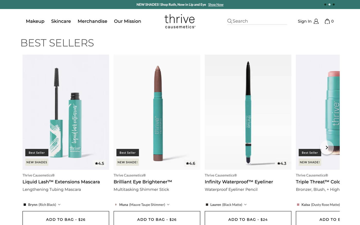 Thrive Causemetics screenshot