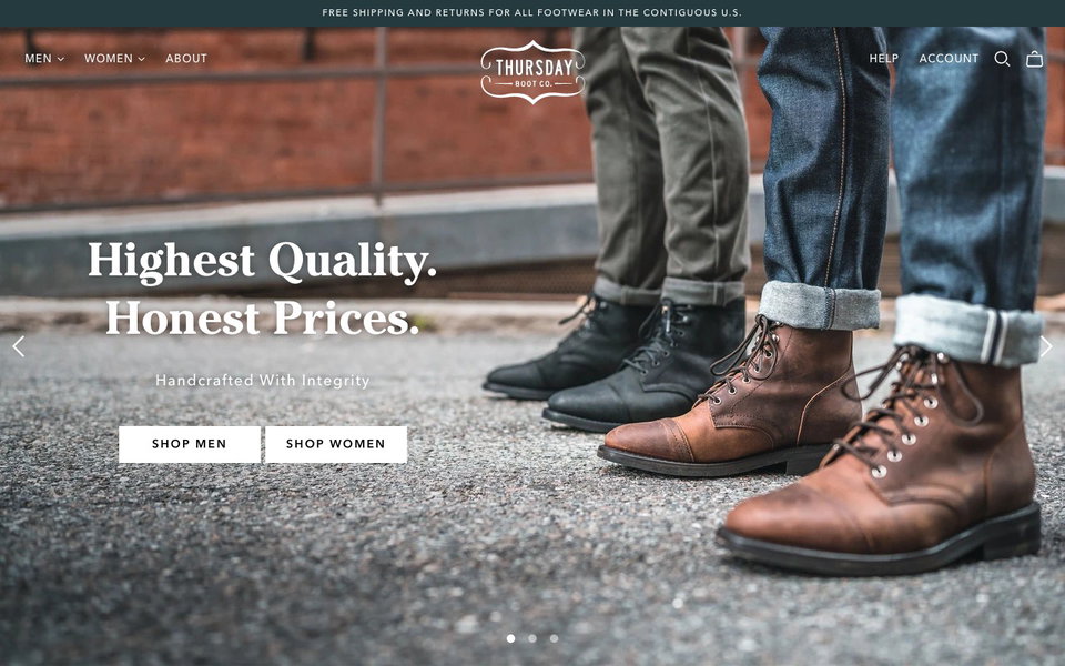 Thursday Boot website