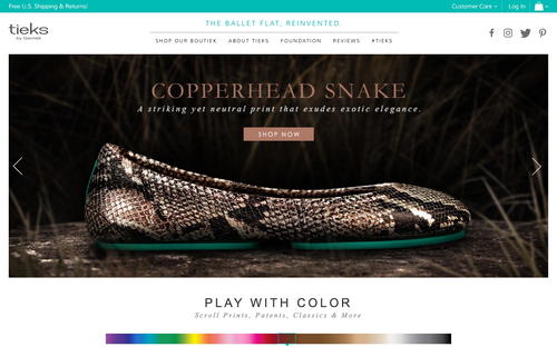 Tieks by Gavrieli website screenshot