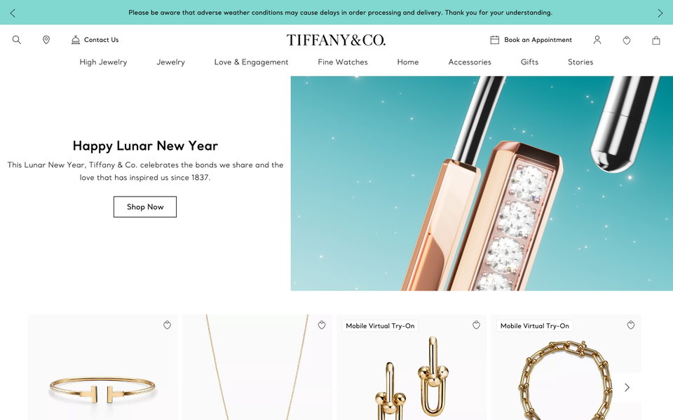 Tiffany & Co. website