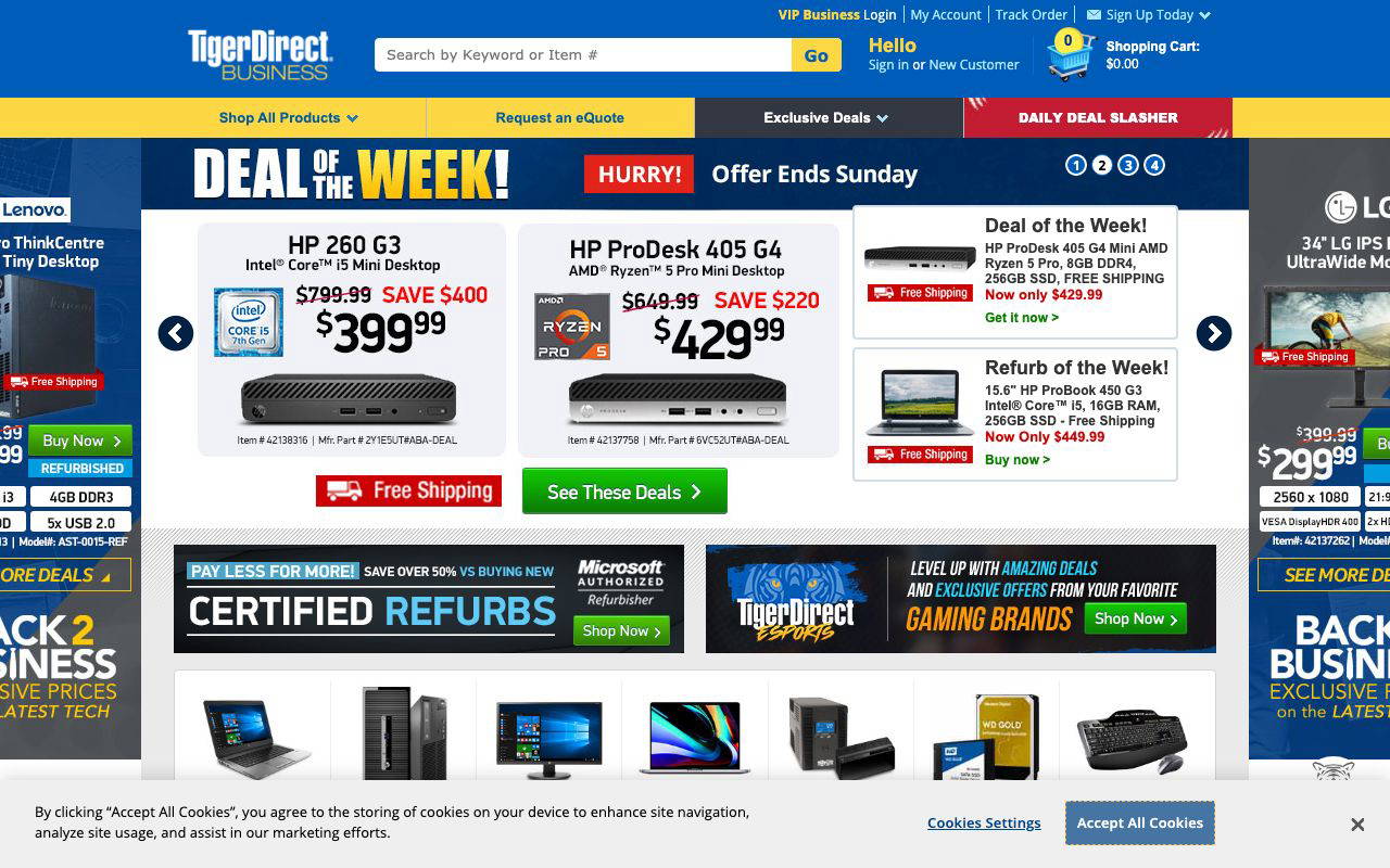TigerDirect screenshot