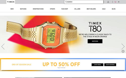 Timex website screenshot