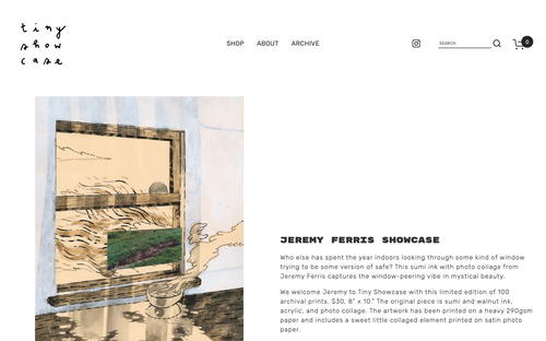 Tiny Showcase website screenshot