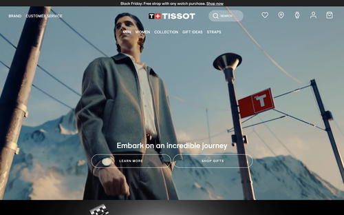 Tissot Watches website screenshot