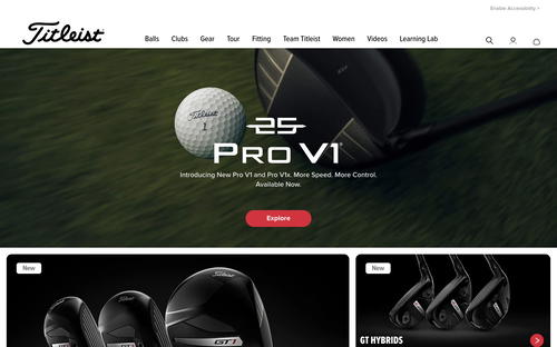 Titleist website screenshot