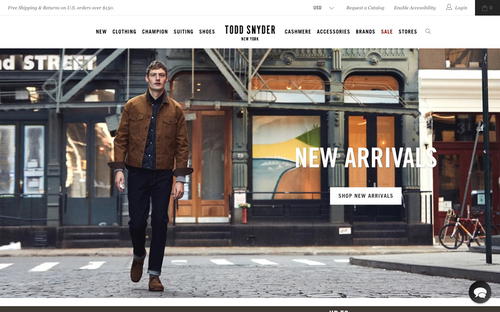 Todd Snyder website screenshot