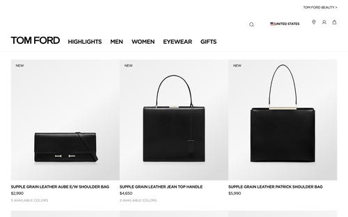 Tom Ford website screenshot