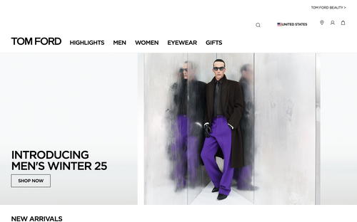 Tom Ford website screenshot
