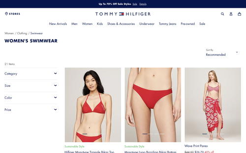 Tommy Hilfiger website screenshot